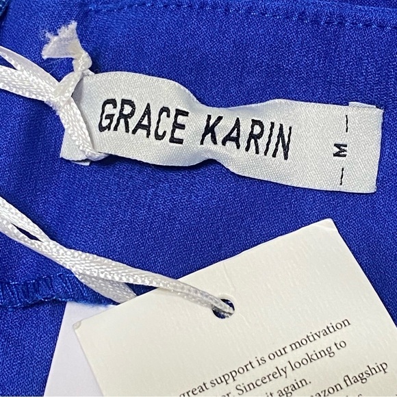 Grace Karin Blue Ruched Pencil Skirt Retro Knee Length NWT Size Medium - Picture 3 of 6